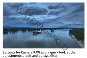 Settings for Camera RAW and a quick look at the adjustments brush and dehaze filter